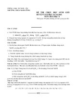 Đề thi chọn học sinh giỏi huyện năm học 20144 - 2015. Môn Hoá học 8 thời gian 90 phút (không kể thời gian giao đề)